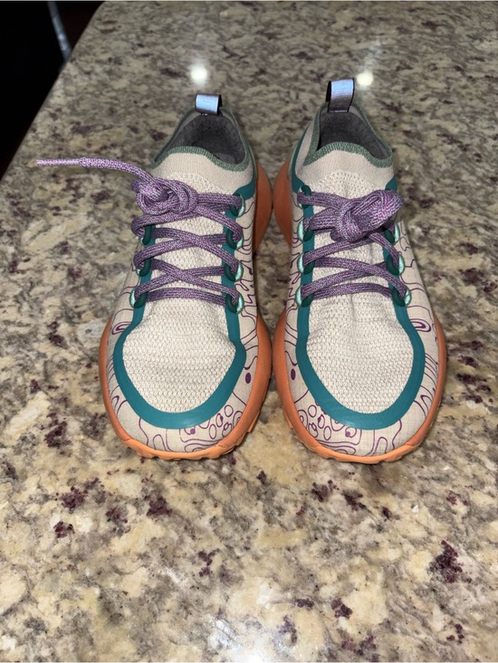 allbirds Shoes - Allbirds Swiftlite Trainer in Beige with Teal, Purple & Orange Accents